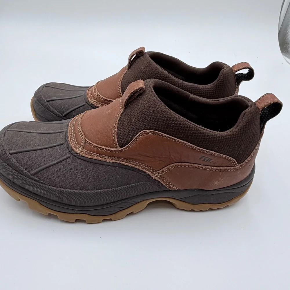 LL Bean Tek 2.5 Storm Chaser Slip On Duck Boots Brown Leather Womens 11 297729